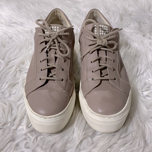 AGL Attilio Giust Leombruni pearl embellished sneakers supple leather size 36.5 - Picture 2 of 12